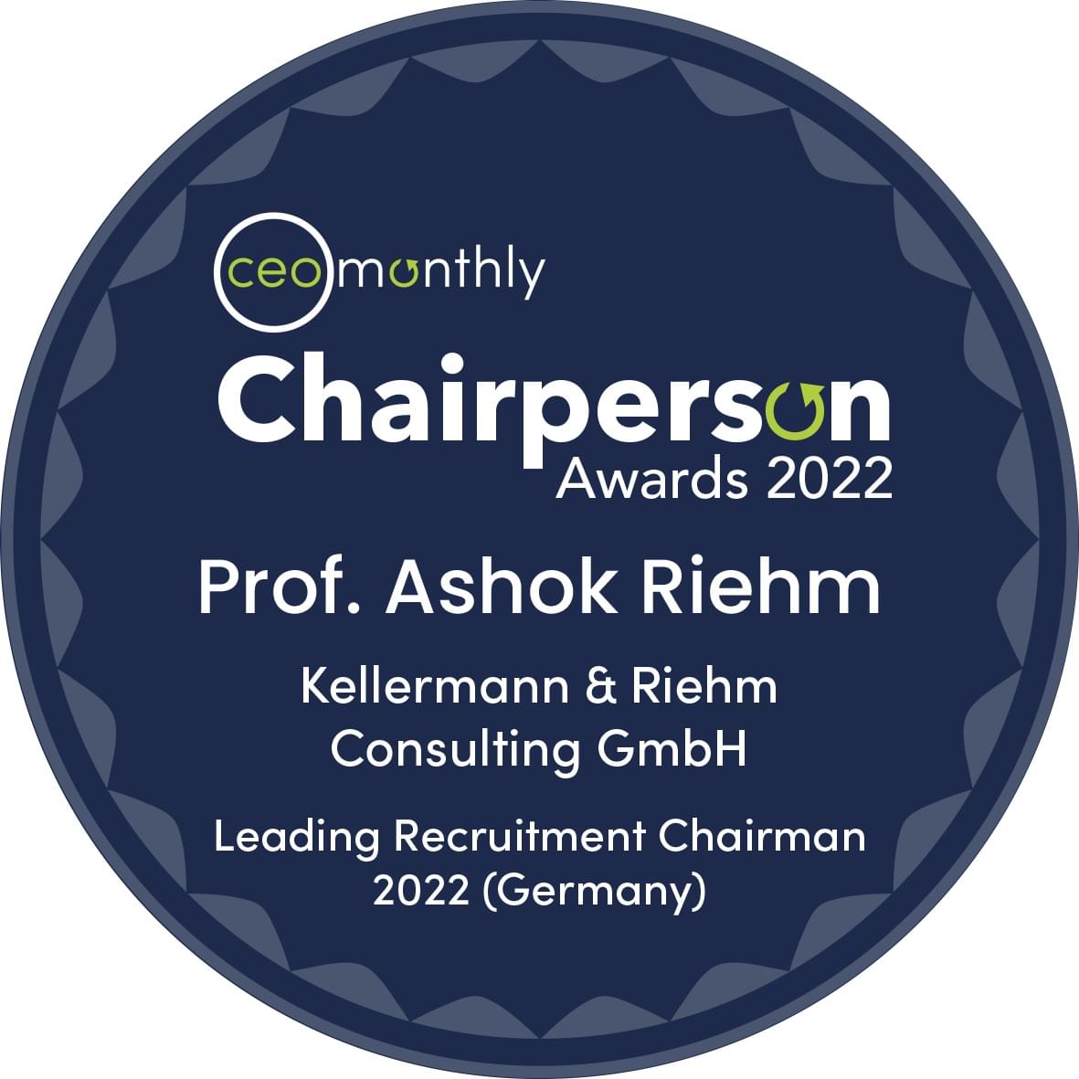 Prof. Ashok Riehm Leading Recruitment Chairman 2022